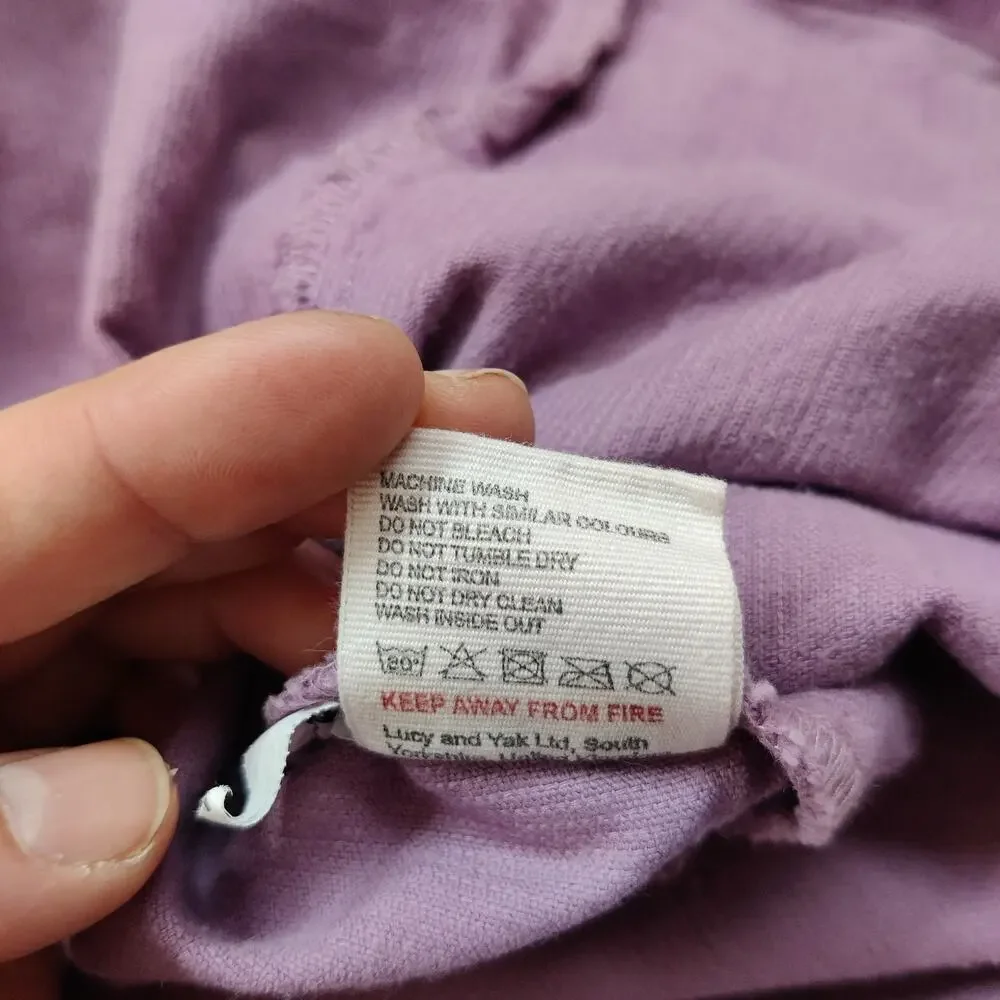 Lucy & Yak Mini Pini Corduroy Overall Pinafore Jumper Dress Medium Grape Purple - Picture 11 of 13